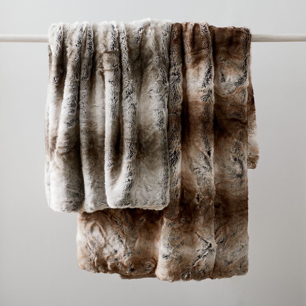 Pottery Barn Faux fur throw